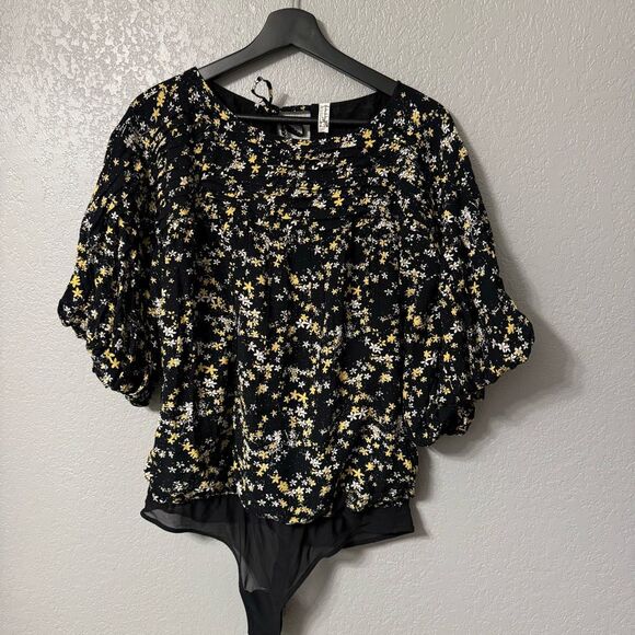 Free people Intimately Dessa Womens Floral Print Bodysuit Size Large NWT - Picture 2 of 6